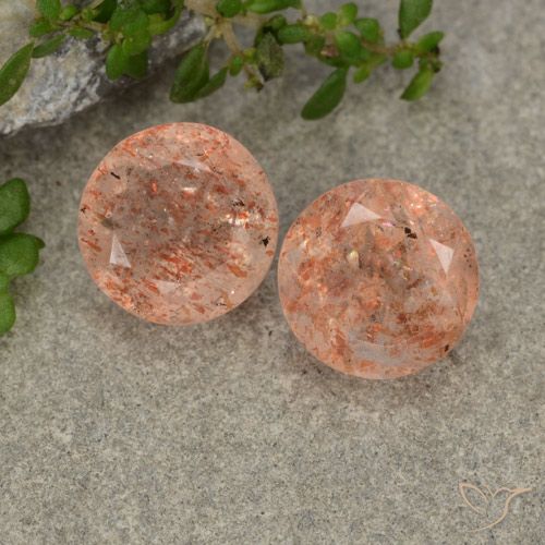 5.79ctw Natural Medium-Light Orange Sunstone, Round, Translucent