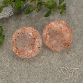 5.79 ctw Orange Sunstone Stones, Natural Sunstone in Round Facet Shape for Sale