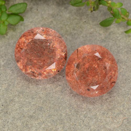 4.92ctw Natural Grapefruit Orange Sunstone, Round, Translucent