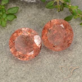 4.92 ctw Orange Sunstone Stones, Natural Sunstone in Round Facet Shape for Sale