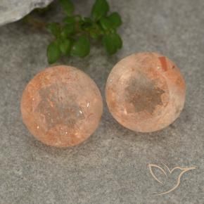 5.76 ctw Orange Sunstone Stones, Natural Sunstone in Round Facet Shape for Sale