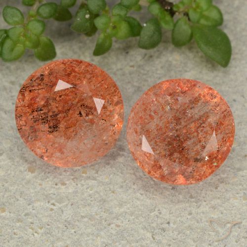 4.71 ct Orange Sunstone, 9 mm Round Cut From India, Photo A