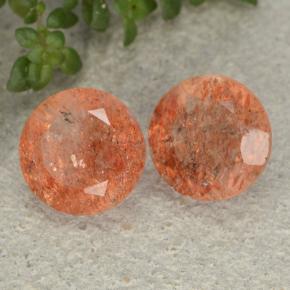 5.17 ctw Orange Sunstone Stones, Natural Sunstone in Round Facet Shape for Sale
