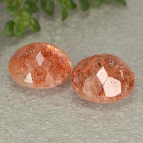 Sunstone Gemstones in 9 mm (calibrated) Size for Sale, Sunstone Stones in Reddish Orange Color