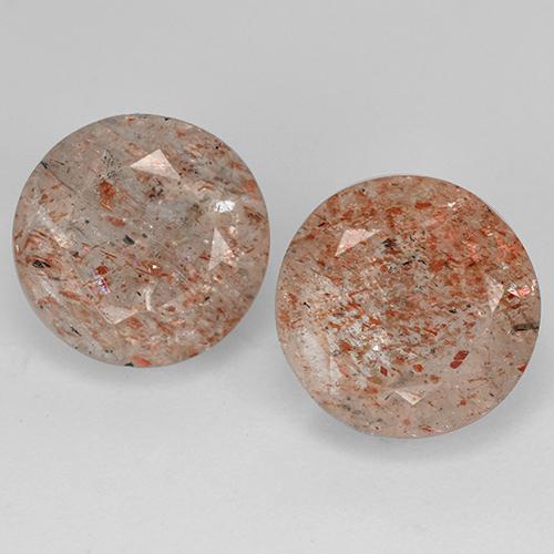 Light Tiger Orange Sunstone Gem - 2.7ct Round Facet (ID: 480894)
