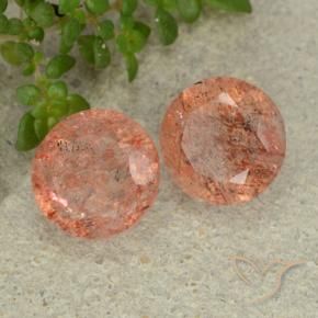 4.87 ctw Orange Sunstone Stones, Natural Sunstone in Round Facet Shape for Sale