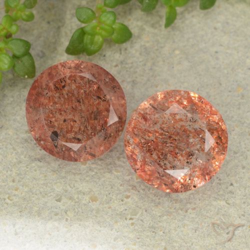 4.77ctw Natural Reddish Orange Sunstone, Round, Translucent