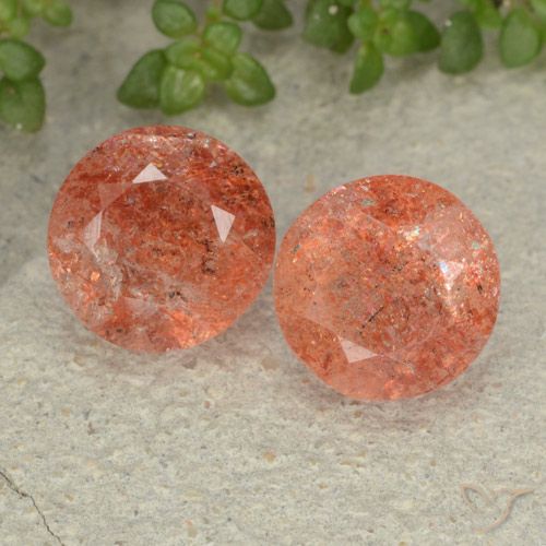 4.55ctw Natural Reddish Orange Sunstone, Round, Translucent
