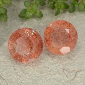 4.55 ctw Orange Sunstone Stones, Natural Sunstone in Round Facet Shape for Sale