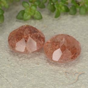 Sunstone Gemstones in 9 mm (calibrated) Size for Sale, Sunstone Stones in Reddish Orange Color