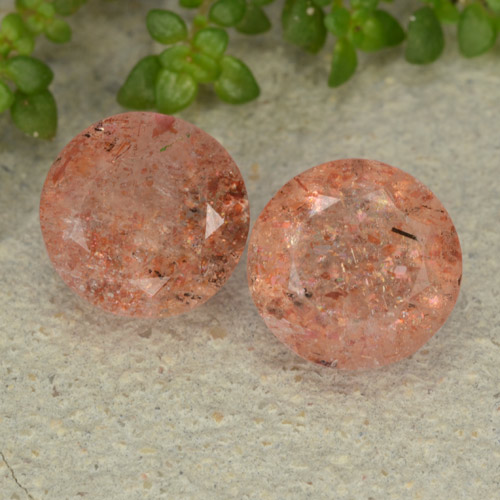 Medium-Light Orange Sunstone Gem - 2.3ct Round Facet (ID: 480898)