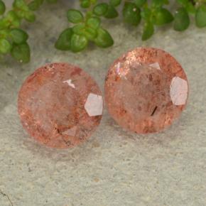 4.52 ctw Orange Sunstone Stones, Natural Sunstone in Round Facet Shape for Sale