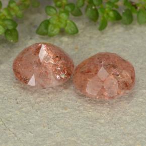 Sunstone Gemstones in 9 mm (calibrated) Size for Sale, Sunstone Stones in Medium-Light Orange Color