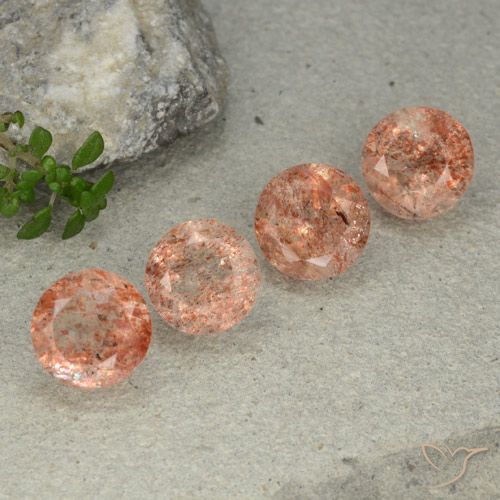 10.15ctw Natural Light Orange Sunstone, Round, Translucent