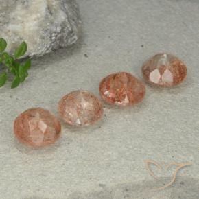 Sunstone Gemstones in 9 mm (calibrated) Size for Sale, Sunstone Stones in Light Orange Color