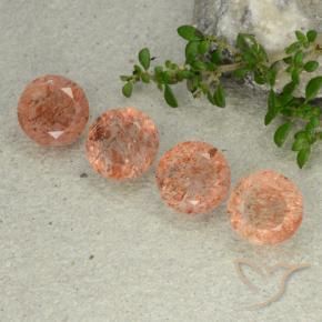 10.44 ctw Orange Sunstone Stones, Natural Sunstone in Round Facet Shape for Sale