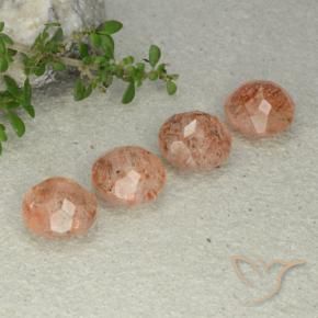 Sunstone Gemstones in 9 mm (calibrated) Size for Sale, Sunstone Stones in Medium-Light Orange Color