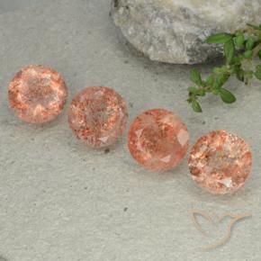 10.18 ctw Orange Sunstone Stones, Natural Sunstone in Round Facet Shape for Sale