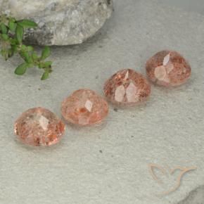 Sunstone Gemstones in 9 mm (calibrated) Size for Sale, Sunstone Stones in Peach Orange Color
