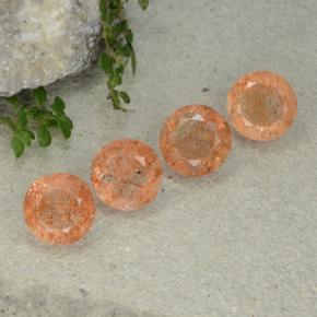 Naranja rojizo Piedra del Sol Gema - 2.3ct Faceta Redonda (ID: 480908)