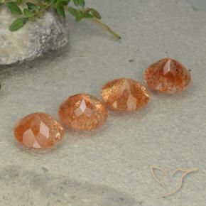 Sunstone Gemstones in 9 mm (calibrated) Size for Sale, Sunstone Stones in Yam Orange Color