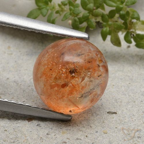 2.38ct Natural Medium Orange Sunstone, Round, Translucent