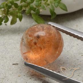 2.38 ct Orange Sunstone Stone, Natural Sunstone in Round Cabochon Shape for Sale