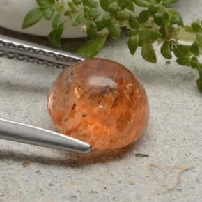 Sunstone Gemstone in 8.5 mm (calibrated) Size for Sale, Sunstone Stone in Medium Orange Color