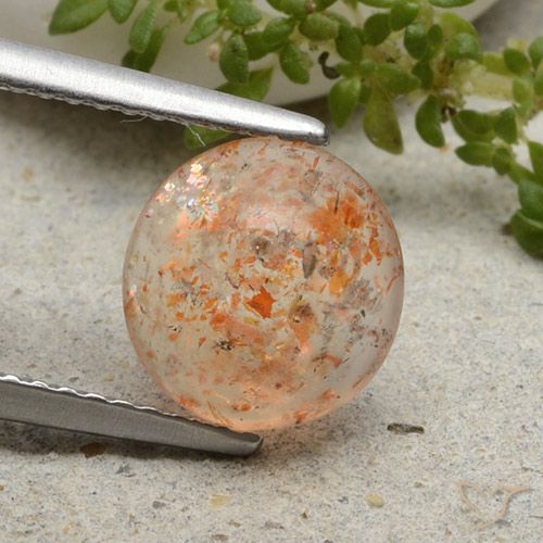 Pietra solare arancione da 1,79 ct, taglio rotondo da 8,7 mm proveniente dall'India, Photo A