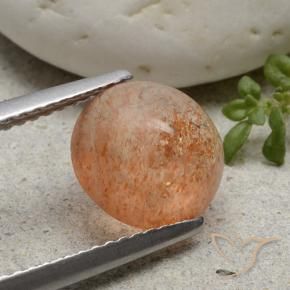 1.99 ct Orange Sunstone Stone, Natural Sunstone in Round Cabochon Shape for Sale