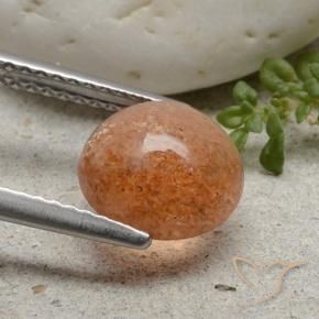 Sunstone Gemstone in 8.5 mm (calibrated) Size for Sale, Sunstone Stone in Light Orange Color