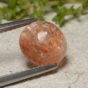 2.32 ct Orange Sunstone Stone, Natural Sunstone in Round Cabochon Shape for Sale