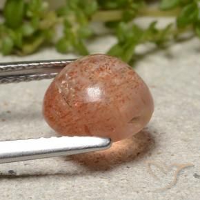 Sunstone Gemstone in 9 mm (calibrated) Size for Sale, Sunstone Stone in Grapefruit Orange Color