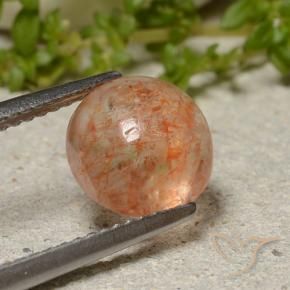 2.17 ct Orange Sunstone Stone, Natural Sunstone in Round Cabochon Shape for Sale