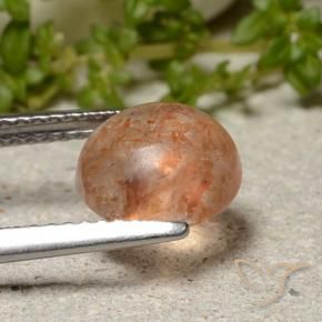 Sunstone Gemstone in 8.5 mm (calibrated) Size for Sale, Sunstone Stone in Medium Orange Color