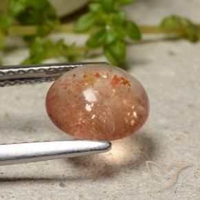Sunstone Gemstone in 8.5 mm (calibrated) Size for Sale, Sunstone Stone in Light Orange Color