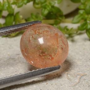 2.04 ct Orange Sunstone Stone, Natural Sunstone in Round Cabochon Shape for Sale