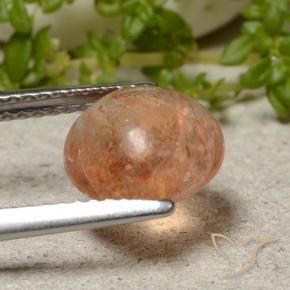 Sunstone Gemstone in 9 mm (calibrated) Size for Sale, Sunstone Stone in Reddish Orange Color