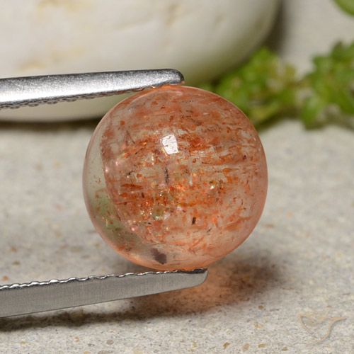 2.12ct Natural Grapefruit Orange Sunstone, Round, Translucent