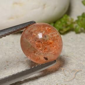 2.12 ct Orange Sunstone Stone, Natural Sunstone in Round Cabochon Shape for Sale