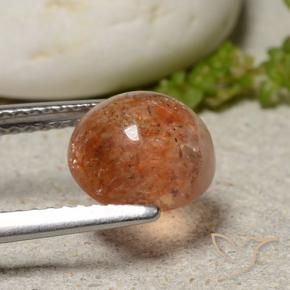 Sunstone Gemstone in 8.5 mm (calibrated) Size for Sale, Sunstone Stone in Grapefruit Orange Color
