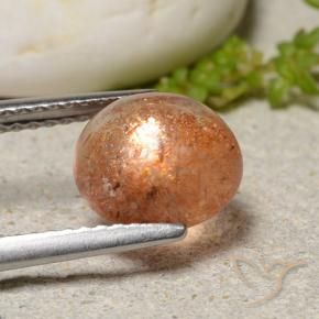 Sunstone Gemstone in 9 mm (calibrated) Size for Sale, Sunstone Stone in Warm Orange Color