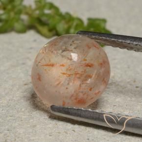 2.24 ct Orange Sunstone Stone, Natural Sunstone in Round Cabochon Shape for Sale