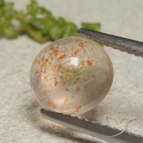 2.16 ct Orange Sunstone Stone, Natural Sunstone in Round Cabochon Shape for Sale