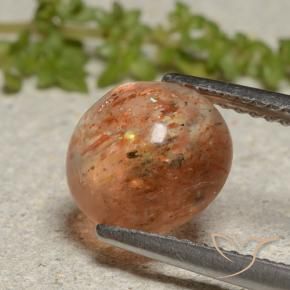 2.39 ct Orange Sunstone Stone, Natural Sunstone in Round Cabochon Shape for Sale
