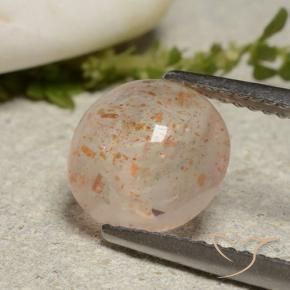 1.89 ct Orange Sunstone Stone, Natural Sunstone in Round Cabochon Shape for Sale