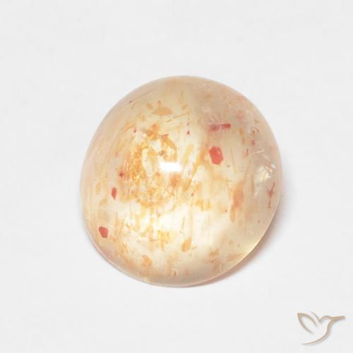 2.14 ct Orange Sunstone Stone, Natural Sunstone in Round Cabochon Shape for Sale