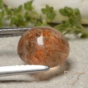 Sunstone Gemstone in 8.5 mm (calibrated) Size for Sale, Sunstone Stone in Reddish Orange Color
