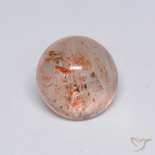 2.13ct Natural Peach Orange Sunstone, Round, Transparent