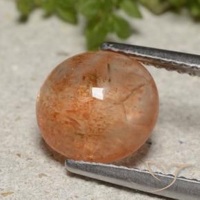 2.00 ct Orange Sunstone Stone, Natural Sunstone in Round Cabochon Shape for Sale
